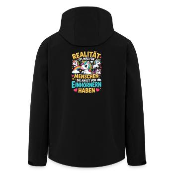  Realität Ist Was Für Menschen Die Angst Vor - Recycelte Männer Softshell-Jacke von Stanley/Stella - Schwarz - Hinten - AI Model Male 185 light (185cm)