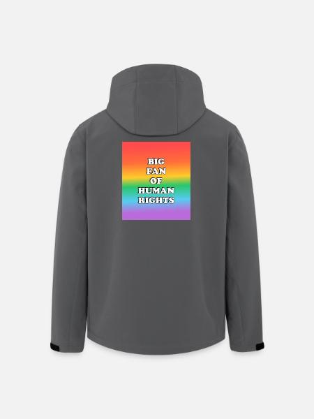 Big Fan of Human Rights Rainbow - Men’s Recycled Softshell Jacket by Stanley/Stella - black