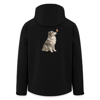 Seelentier Aussie Hund mit Schmetterling Grafik - Recycelte Männer Softshell-Jacke von Stanley/Stella - Schwarz - Hinten - AI Model Male 185 light (185cm)