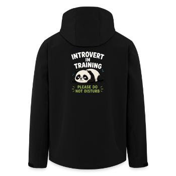Introverti en formation, panda paresseux mignon, - Veste softshell homme en polyester recyclé Stanley/Stella - noir - Dos - AI Model Male 185 light (185cm)