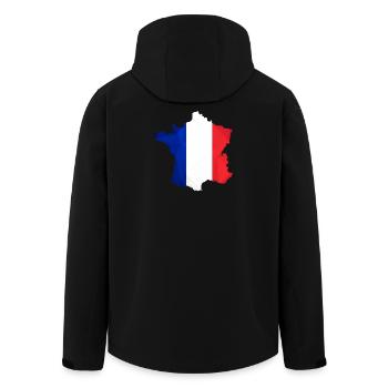 Frankreich Karte Fußballsommer Grafik Tricolore - Recycelte Männer Softshell-Jacke von Stanley/Stella - Schwarz - Hinten - AI Model Male 185 light (185cm)