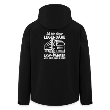 LKW Fahrer Fernfahrer Legende lustig Sprüche - Recycelte Männer Softshell-Jacke von Stanley/Stella - Schwarz - Hinten - AI Model Male 185 light (185cm)