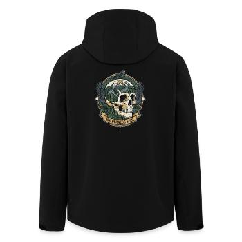 Hiking. Outdoor Adventure - Wilderness Soul - Men’s Recycled Softshell Jacket by Stanley/Stella - black - Back - AI Model Male 185 light (185cm)