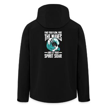 Trouve ton rythme, surfe sur les vagues et laisse-toi faire - Veste softshell homme en polyester recyclé Stanley/Stella - noir - Dos - AI Model Male 185 light (185cm)