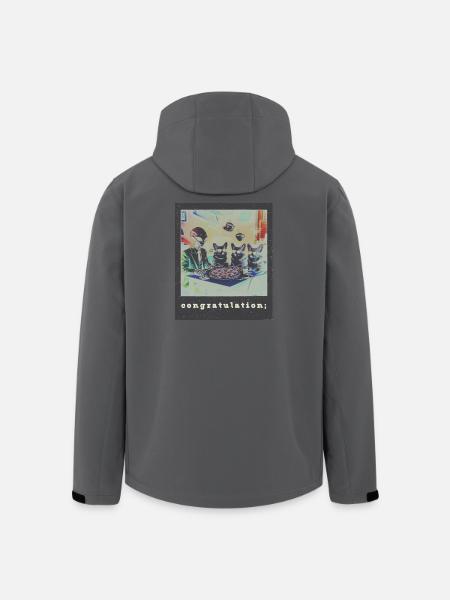Une soirée pizza rétro Alien Corgi Œuvre d’art surréaliste - Veste softshell homme en polyester recyclé Stanley/Stella - noir