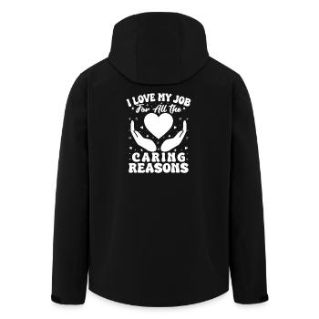 Social Worker Quote Love My Job Caring Reasons - Recycelte Männer Softshell-Jacke von Stanley/Stella - Schwarz - Hinten - AI Model Male 185 light (185cm)