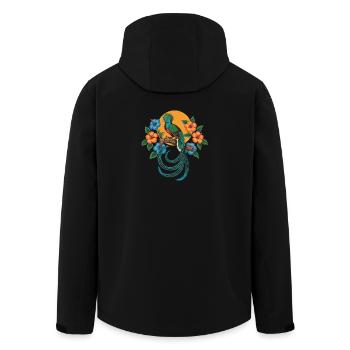 Quetzal avec de longues plumes de queue à l’avant - Veste softshell homme en polyester recyclé Stanley/Stella - noir - Dos - AI Model Male 185 light (185cm)