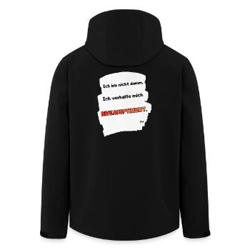 NIVEOPTIMIERT Spruchmotiv - Recycelte Männer Softshell-Jacke von Stanley/Stella - Schwarz - Hinten - AI Model Male 185 light (185cm)