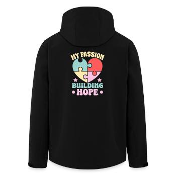 Volunteer Appreciation My Passion Building - Men’s Recycled Softshell Jacket by Stanley/Stella - black - Back - AI Model Male 185 light (185cm)