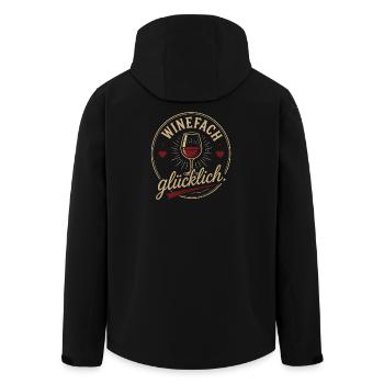 Weinglas Glücklich Vintage Emblem - Recycelte Männer Softshell-Jacke von Stanley/Stella - Schwarz - Hinten - AI Model Male 185 light (185cm)