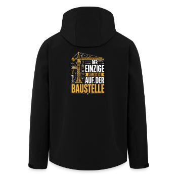  Der Einzige Mit Ahnung Auf Der Baustelle Lustiger - Recycelte Männer Softshell-Jacke von Stanley/Stella - Schwarz - Hinten - AI Model Male 185 light (185cm)