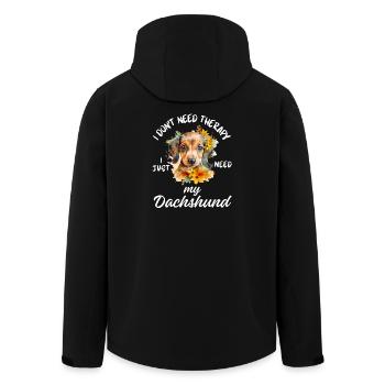 Dachshund Therapy Art - Men’s Recycled Softshell Jacket by Stanley/Stella - black - Back - AI Model Male 185 light (185cm)