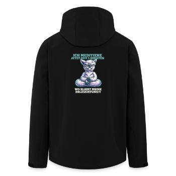 Yoga Alpaka Erleuchtung Meditation Spruch - Recycelte Männer Softshell-Jacke von Stanley/Stella - Schwarz - Hinten - AI Model Male 185 light (185cm)