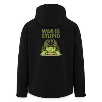 La guerre est stupide Tortue avec le signe de paix - Veste softshell homme en polyester recyclé Stanley/Stella - noir - Dos - AI Model Male 185 light (185cm)