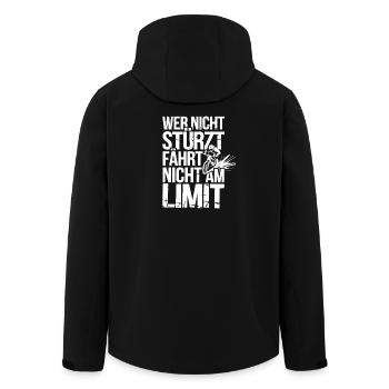  Wer Nicht Stürzt Fährt Nicht Am Limit - Recycelte Männer Softshell-Jacke von Stanley/Stella - Schwarz - Hinten - AI Model Male 185 light (185cm)