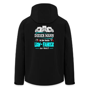 Bester LKW Fahrer der Welt Lastkraftwagen Mann - Recycelte Männer Softshell-Jacke von Stanley/Stella - Schwarz - Hinten - AI Model Male 185 light (185cm)