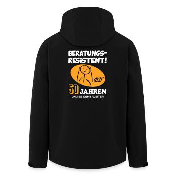 Comic Geburtstag 50 Jahre Happy Birthday - Recycelte Männer Softshell-Jacke von Stanley/Stella - Schwarz - Hinten - AI Model Male 185 light (185cm)