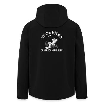 Tauchen Taucher mit Liegestuhl Tauchsport - Recycelte Männer Softshell-Jacke von Stanley/Stella - Schwarz - Hinten - AI Model Male 185 light (185cm)