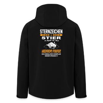 Sternzeichen Stier Ascendent Perfekt - Recycelte Männer Softshell-Jacke von Stanley/Stella - Schwarz - Hinten - AI Model Male 185 light (185cm)