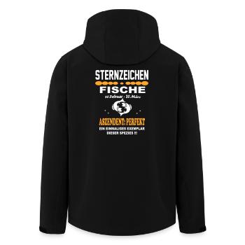 Sternzeichen Fische – Aszendent Perfekt - Recycelte Männer Softshell-Jacke von Stanley/Stella - Schwarz - Hinten - AI Model Male 185 light (185cm)