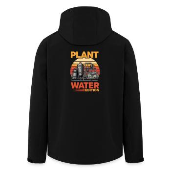 Plant Water Edition Industrielle - Veste softshell homme en polyester recyclé Stanley/Stella - noir - Dos - AI Model Male 185 light (185cm)
