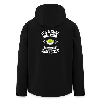 Cadeaux de trempette de guacamole - Veste softshell homme en polyester recyclé Stanley/Stella - noir - Dos - AI Model Male 185 light (185cm)