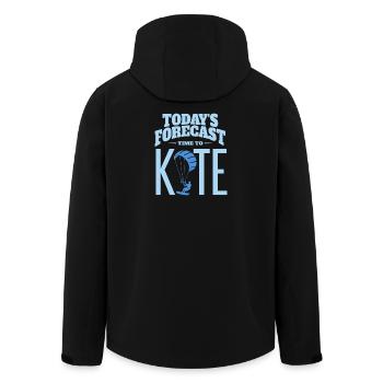 Prévisions du jour : Il est temps de kiter | Conception du kitesurf - Veste softshell homme en polyester recyclé Stanley/Stella - noir - Dos - AI Model Male 185 light (185cm)