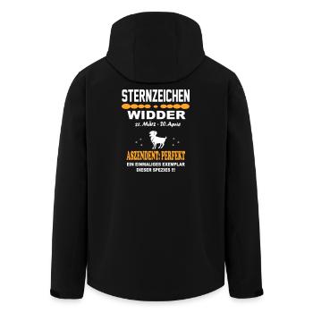Widder Sternzeichen Aries Exzellenz Horoskop - Recycelte Männer Softshell-Jacke von Stanley/Stella - Schwarz - Hinten - AI Model Male 185 light (185cm)