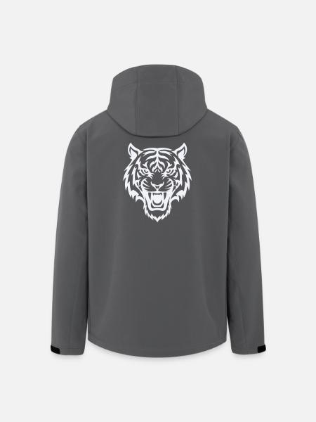 Stylized tiger head pattern - Men’s Recycled Softshell Jacket by Stanley/Stella - black