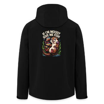  If Im Moody Give Me Fish Lustiger Otter Spruch - Recycelte Männer Softshell-Jacke von Stanley/Stella - Schwarz - Hinten - AI Model Male 185 light (185cm)