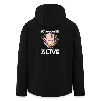Erinnerungen lebendig halten - Recycelte Männer Softshell-Jacke von Stanley/Stella - Schwarz - Hinten - AI Model Male 185 light (185cm)