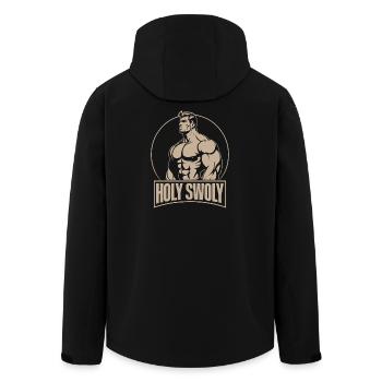 Fitness Motivation Bodybuilder Holy Swoly Gym Gift - Men’s Recycled Softshell Jacket by Stanley/Stella - black - Back - AI Model Male 185 light (185cm)