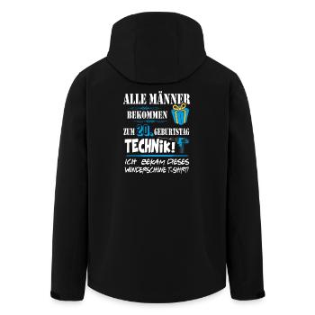20. Geburtstag Handwerker Technik Werkzeug - Recycelte Männer Softshell-Jacke von Stanley/Stella - Schwarz - Hinten - AI Model Male 185 light (185cm)