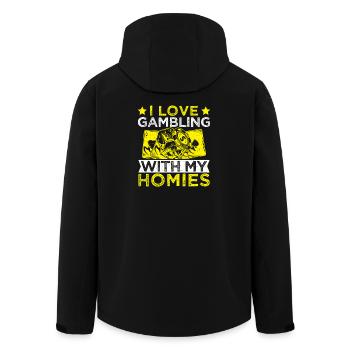 Gambling Fan Love Gambling My Homies Casino - Men’s Recycled Softshell Jacket by Stanley/Stella - black - Back - AI Model Male 185 light (185cm)