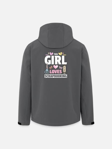 Mädchen liebt Scrapbooking - Recycelte Männer Softshell-Jacke von Stanley/Stella - Schwarz