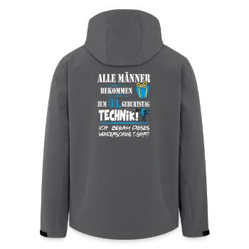 40. Geburtstag Handwerker Technik Werkzeug - Recycelte Männer Softshell-Jacke von Stanley/Stella - Schwarz - Hinten - AI Model Male 185 light (185cm)