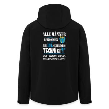 80. Geburtstag Technik Geschenk Mann Shirt - Recycelte Männer Softshell-Jacke von Stanley/Stella - Schwarz - Hinten - AI Model Male 185 light (185cm)