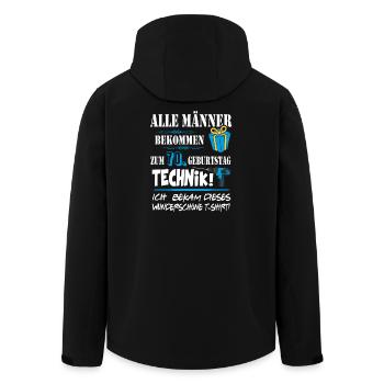 70. Geburtstag Technik Geschenk Mann Shirt - Recycelte Männer Softshell-Jacke von Stanley/Stella - Schwarz - Hinten - AI Model Male 185 light (185cm)