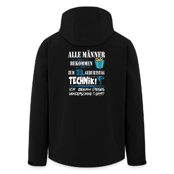 60. Geburtstag Technik Geschenk Mann Shirt - Recycelte Männer Softshell-Jacke von Stanley/Stella - Schwarz - Hinten - AI Model Male 185 light (185cm)