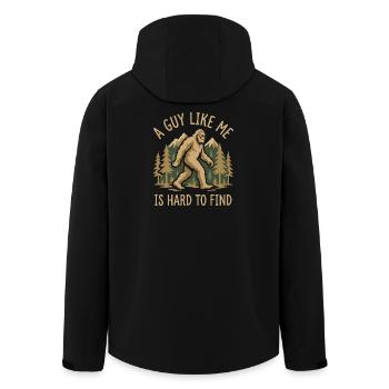 Bigfoot Hiking - A Guy Like Me is Hard to Find - Men’s Recycled Softshell Jacket by Stanley/Stella - black - Back - AI Model Male 185 light (185cm)