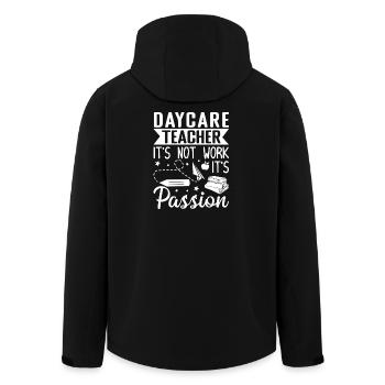 Enseignante de maternelle Pas passionnée Enseignante de garderie - Veste softshell homme en polyester recyclé Stanley/Stella - noir - Dos - AI Model Male 185 light (185cm)