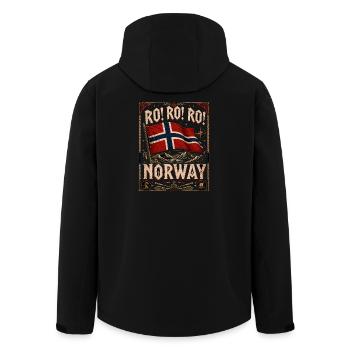 Rock Roll Norway Norway Viking Flag Mountains - Men’s Recycled Softshell Jacket by Stanley/Stella - black - Back - AI Model Male 185 light (185cm)