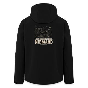  Hier Oben Nervt Mich Niemand Segelflieger Berge - Recycelte Männer Softshell-Jacke von Stanley/Stella - Schwarz - Hinten - AI Model Male 185 light (185cm)