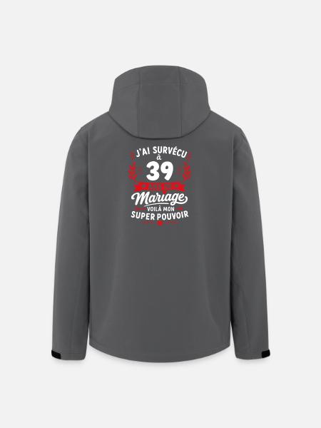 Survivre à 39 ans de mariage - Veste softshell homme en polyester recyclé Stanley/Stella - noir