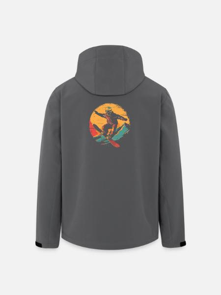 Snowboarder 80er Jahre Look - Recycelte Männer Softshell-Jacke von Stanley/Stella - Schwarz