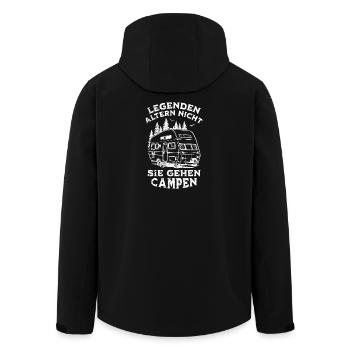 Legenden gehen campen - Recycelte Männer Softshell-Jacke von Stanley/Stella - Schwarz - Hinten - AI Model Male 185 light (185cm)