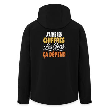 T-shirt Humour Comptable : Les Chiffres Ça Dépend - Veste softshell homme en polyester recyclé Stanley/Stella - noir - Dos - AI Model Male 185 light (185cm)