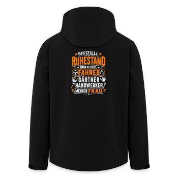  Offiziell Ruhestand Fahrer Gärtner Handwerker - Recycelte Männer Softshell-Jacke von Stanley/Stella - Schwarz - Hinten - AI Model Male 185 light (185cm)
