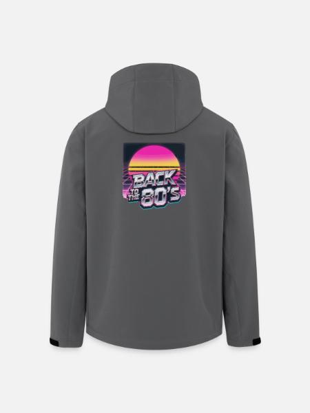 Rückkehr der 80er NeonSonne - Recycelte Männer Softshell-Jacke von Stanley/Stella - Schwarz