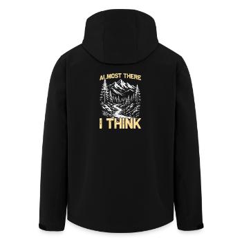 Almost there i think Hiking Mountains Mountaineering - Men’s Recycled Softshell Jacket by Stanley/Stella - black - Back - AI Model Male 185 light (185cm)